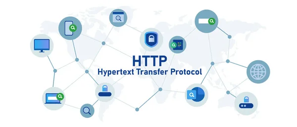 Http Hypertext Transfer Protocol Internet Communication Icon Set Illustration Vector — Vettoriale Stock