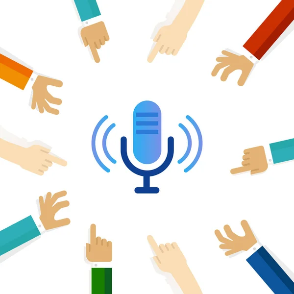 Mikrofon Aufzeichnung Übertragungstools Recorder Podcast Symbolvektor — Stockvektor