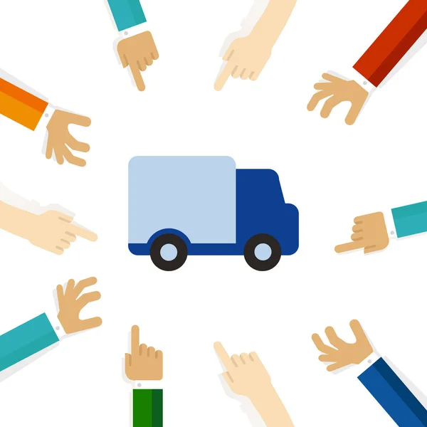 Camion Consegna Logistica Trasporto Tecnologia Macchina Vettore — Vettoriale Stock