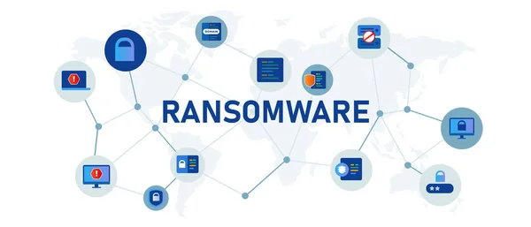 Ransomware Cibersegurança Ciberataque Conceito Ícone Ilustração Vetor —  Vetores de Stock