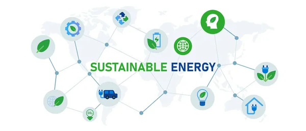 Energia Sustentável Energia Verde Eletricidade Conceito Vetor Ilustração Vector —  Vetores de Stock