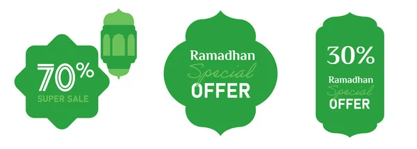 Ramadhan Desconto Promo Oferta Especial Etiqueta Emblema Adesivo Sinal Cor — Vetor de Stock