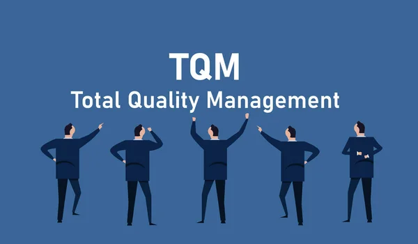 Tqm Gestión Calidad Total Vector Organización Estándar Negocio — Vector de stock