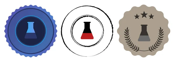 Фармація Фармацевтична Хімія Лабораторні Науки Медаль Синій Чорний Штамп Хімічних — стоковий вектор