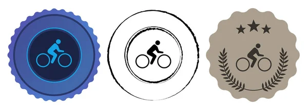 Vélo Cycliste Vélo Tour Médaille Médaillon Champion Vainqueur Vecteur — Image vectorielle