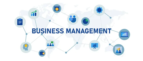 Business Management Konzept Der Vernetzten Symbol Weißen Hintergrund Vektor — Stockvektor