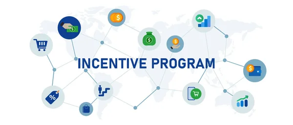 Programa Incentivos Para Carrera Los Empleados Recompensa Cliente Concepto Global — Vector de stock