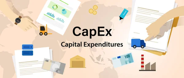 Capex Gastos Capital Costo Del Vector Empresa Corporativa — Vector de stock