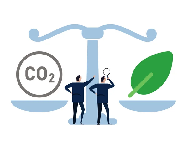 Balansera Koldioxidutsläppen Med Gröna Investeringar För Nollvektor — Stock vektor