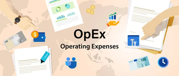 Opex Betriebskosten Betriebskosten Kosten Der Geschäftstätigkeit Vektor — Stockvektor