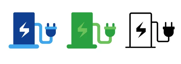 Зарядное Устройство Заряда Автомобиля Электрический Символ Символа Транспортного Средства Вектор — стоковый вектор