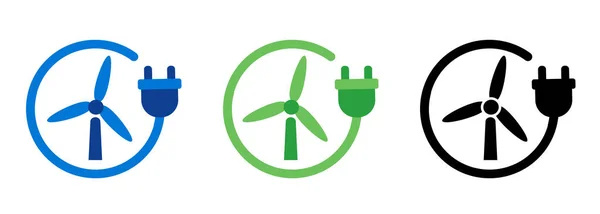 Wind Mill Generator Plant Green Energy Eco Friendly Power Electricity — ストックベクタ