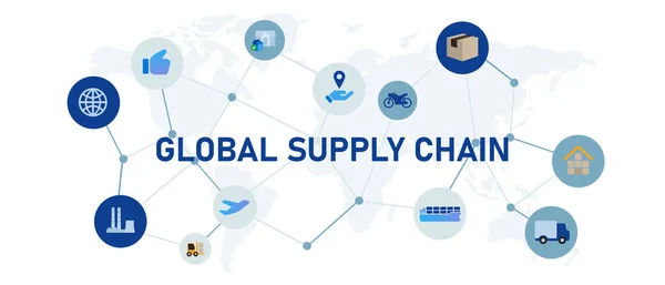 Stock vector global supply chain international worldwide shipping supply commerce product distribute trade business economy vector