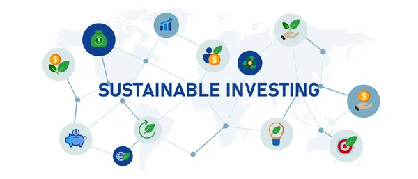 Duurzaam Investeren Ondernemingsklimaat Sociaal Bestuur Financiën Economie Groen Natuur Ecologie — Stockvector