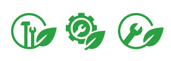 Πράσινο Eco Μηχανικό Αγροκτήματος Αυτοματισμού Σφυρί Σύμβολο Εικονίδιο Της Συντήρησης — Διανυσματικό Αρχείο