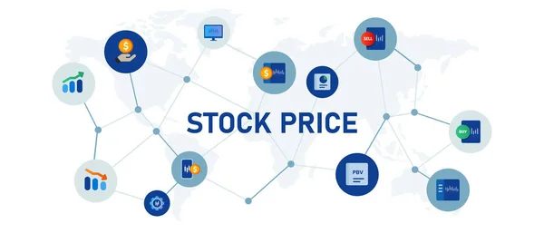 Preço Ações Para Comprar Vender Empresa Negócios Investimento Mercado Financiar — Vetor de Stock