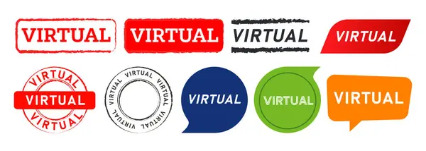 Selo Círculo Retângulo Virtual Sinal Etiqueta Etiqueta Bolha Fala Tecnologia Gráficos De Vetores