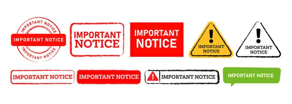 Important Notice Rectangle Square Circle Stamp Speech Bubble Sign Essential Vector Graphics