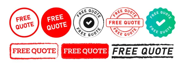 Free Quote Circle Rectangle Stamp Label Sticker Sign Customer Business Stock Illustration