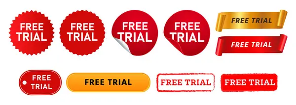 Free Trial Stamp Label Sticker Button Sign Promotion Offer Special Royalty Free Stock Vectors