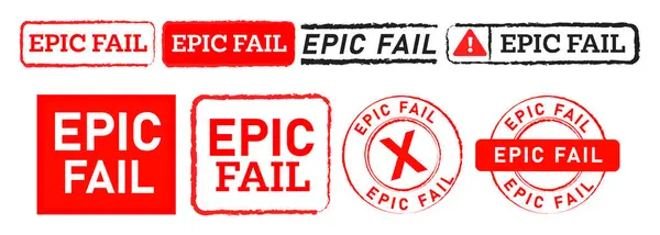 Epic Fail Rectangle Square Circle Red Stamp Label Sticker Seal Royalty Free Stock Vectors