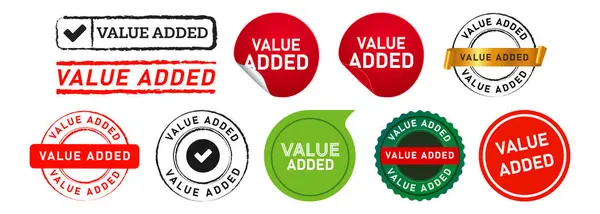 Value Added Stamp Speech Bubble Seal Badge Label Sticker Sign Vector Graphics
