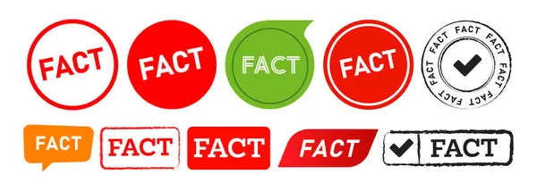 Fact Rectangle Circle Stamp Speech Bubble Label Sticker Sign True Stock Vector