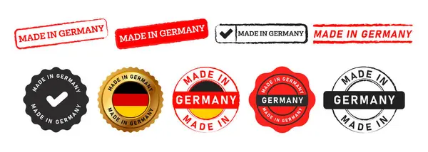 Изготовлены Германии Штамп Печать Знак Знака Страны Продукт Производства Промышленности Лицензионные Стоковые Иллюстрации
