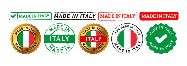 made in italy rectangle circle stamp seal badge sign for logo country manufactured product vector