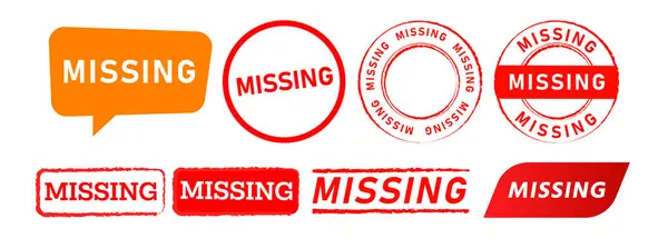 Missing Rectangle Circle Stamp Speech Bubble Sign Information Disappeared Vector Royalty Free Stock Illustrations