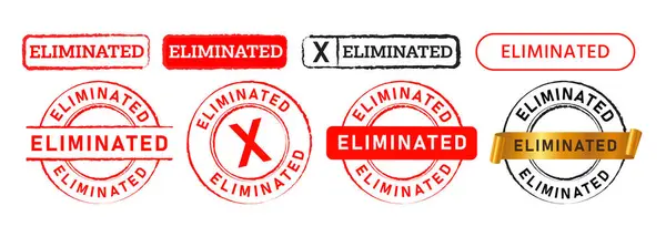 删除矩形和圆形邮票标签符号删除终止废除向量 免版税图库插图