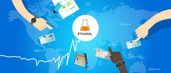 stock vector Ethanol price goes up rising increase in global commodity market trade export transaction vector