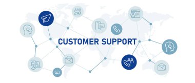 Müşteri desteği simgesi koleksiyon web başlığı yardım merkezi çağrı merkezi tüketici bakımı vektörü