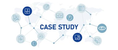 Vaka çalışma simgesi seti öğrenme çalışmalarını analiz et araştırma raporu klinik test dergi tezi test testi tasarım ana hatları koleksiyon vektörü