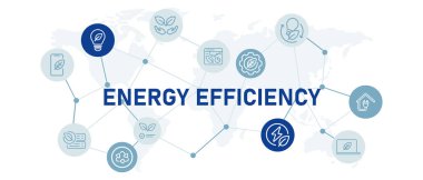 Enerji verimliliği ikonu güç tüketimi çevre ekolojisi sürdürülebilirlik doğa verimli çözüm konsepti vektörü