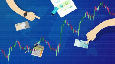 Gelişen borsa değişiminin küresel işlem mumlarını yükselt. Bullish trend ticareti şamdan grafik artış fiyatları video artışı
