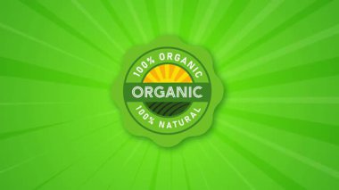 Organik doğal pul amblemi canlandırılmış yeşil tarım ürünü videosu