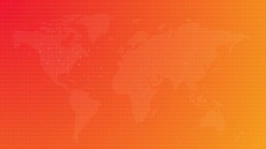 Turuncu gradyan parlak renk dünyası haritası dünya dinamik verileri canlandırdı küresel arkaplan videosu