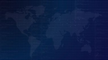 Dünya haritası kodlama dili programlama kodu dijital siber uzay büyük veri fütüristik mavi arkaplan canlandırmalı internet yazılımı videosu
