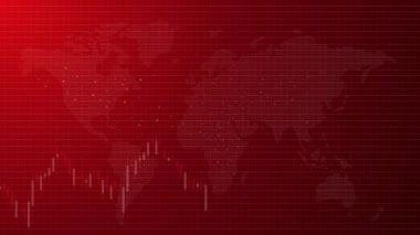 Kırmızı animasyon arka planda yükselen piyasa uçuculuğu yükseltme çubuğu belirsizlik borsa videosunu sembolize ediyor