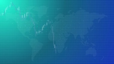 Küresel pazar düşüşü, finansal ekonominin mavi parlak arkaplan pozitif göstergelerinde hamallık grafiği görüntülemesini azaltır