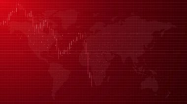 Kırmızı animasyon arka planda inen piyasa uçuculuğu düşüş mum çubuğu belirsizliği simgeliyor borsa borsası taşınabilir kriz kriz kriz videosu