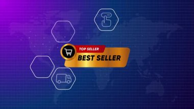 Piyasada en çok satan ürün çevrimiçi mağaza ecommerce popüler trend ögeleri altın rengi parlak arka plan animasyon videosu