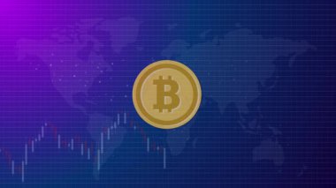 Bitcoin BTC kripto fiyatı yükseliyor. Piyasa fiyatları yükseliyor. Mum yükselmesi.