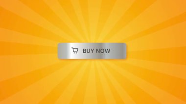 Şimdi eylem emri animatör hareketli video dükkanına düğme çağrısı satın alın şimdi online mağaza gümüş düğmesi üzerinde parlak sarı arkaplan