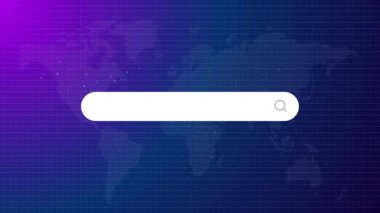 İnternet alan adı web adresi çubuğu dijital arkaplan küresel harita bağlantılı DNS alan adı sistemi video ile canlandırıldı