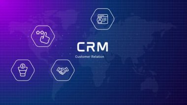 CRM müşteri ilişkileri yönetim uygulama sistemi yazılımı kullanıcı animasyonlu video kullanıcıları ile şirket ilişkilerini yönetmek için