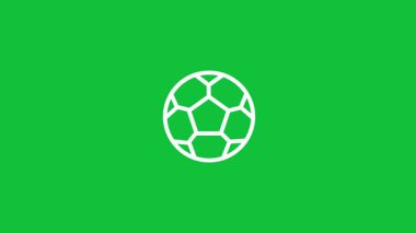 Futbol animasyonuna izin verilmeyen top sporu logosu sembolü yeşil ekran arka plan videosunda çapraz çembere alınamaz.