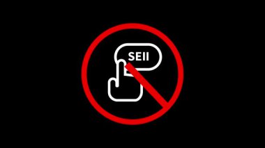 Satmayı durdur Satışa izin verilmeyen aktarım parkı kırmızı renk kısıtlama işareti ile işaretlenmiş koyu arkaplan canlandırmalı sembol videosu