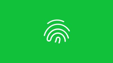 Parmak izi erişimi yok Animasyon yetkilendirmesi yeşil ekran arkaplan videosunda parmak yasağının logo sembolüne izin verilmiyor